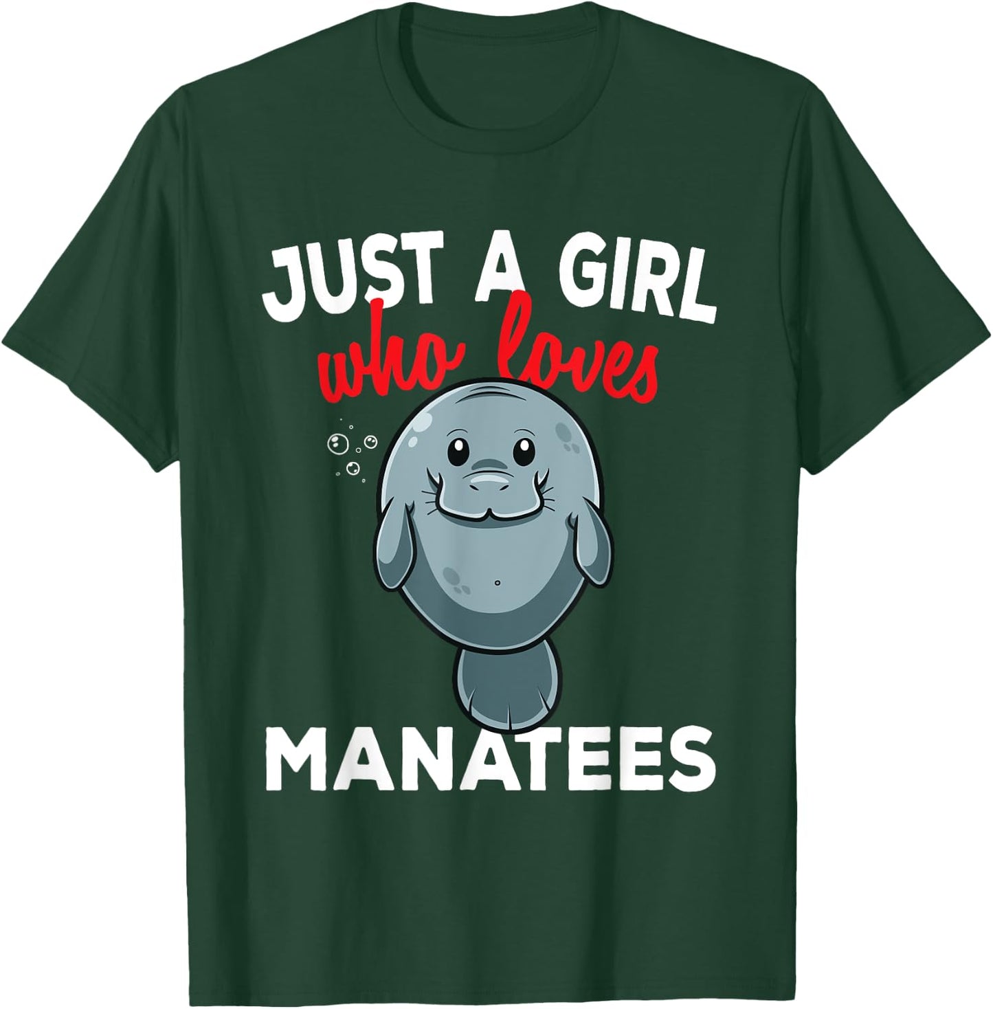 Just A Girl Who Loves Manatees Chubby Mermaid Lover T-Shirt - T-Shirt | Forest