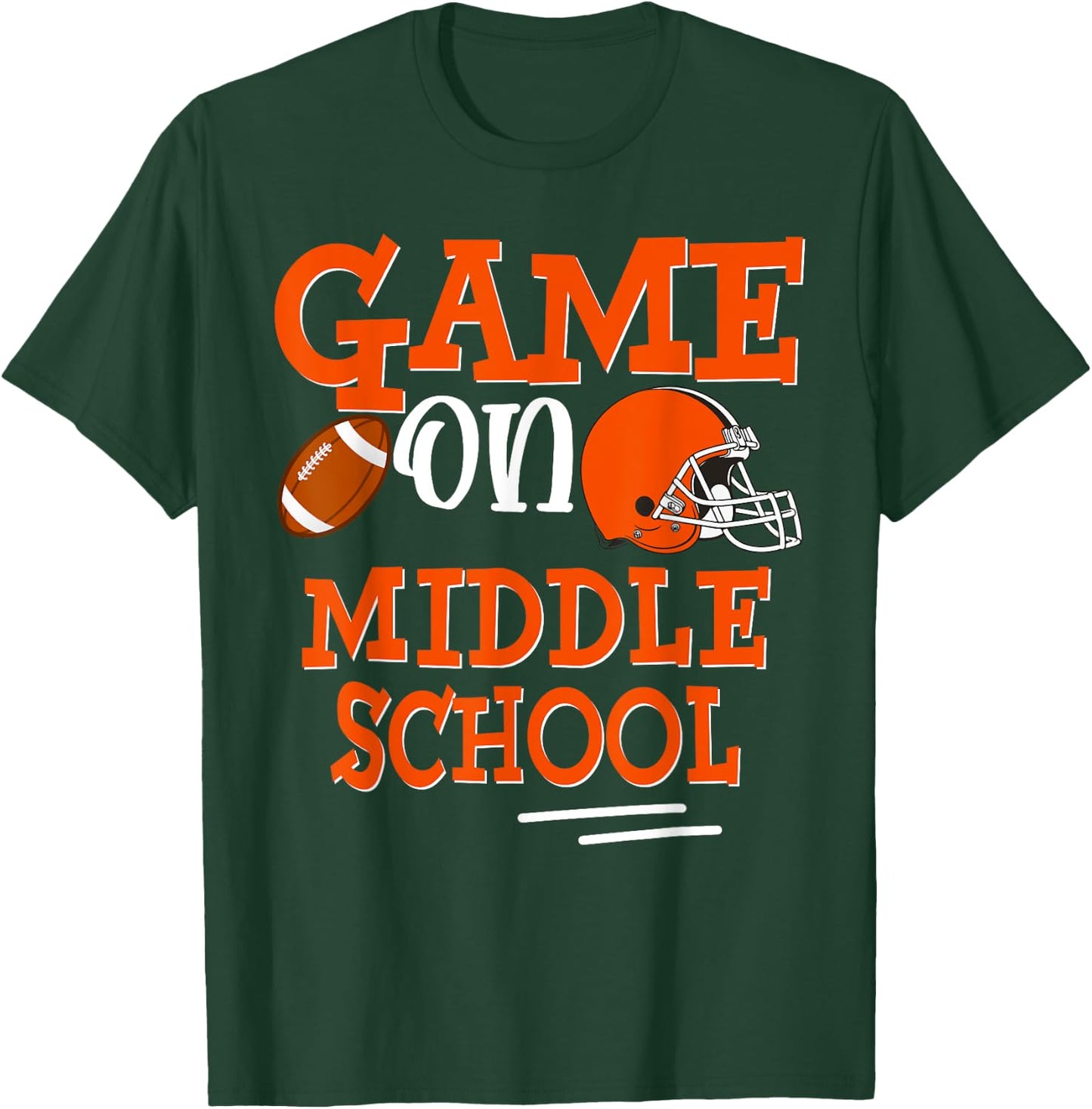 Football Game on Middle School Back to School Kid Boy Studen T-Shirt - T-Shirt | Forest