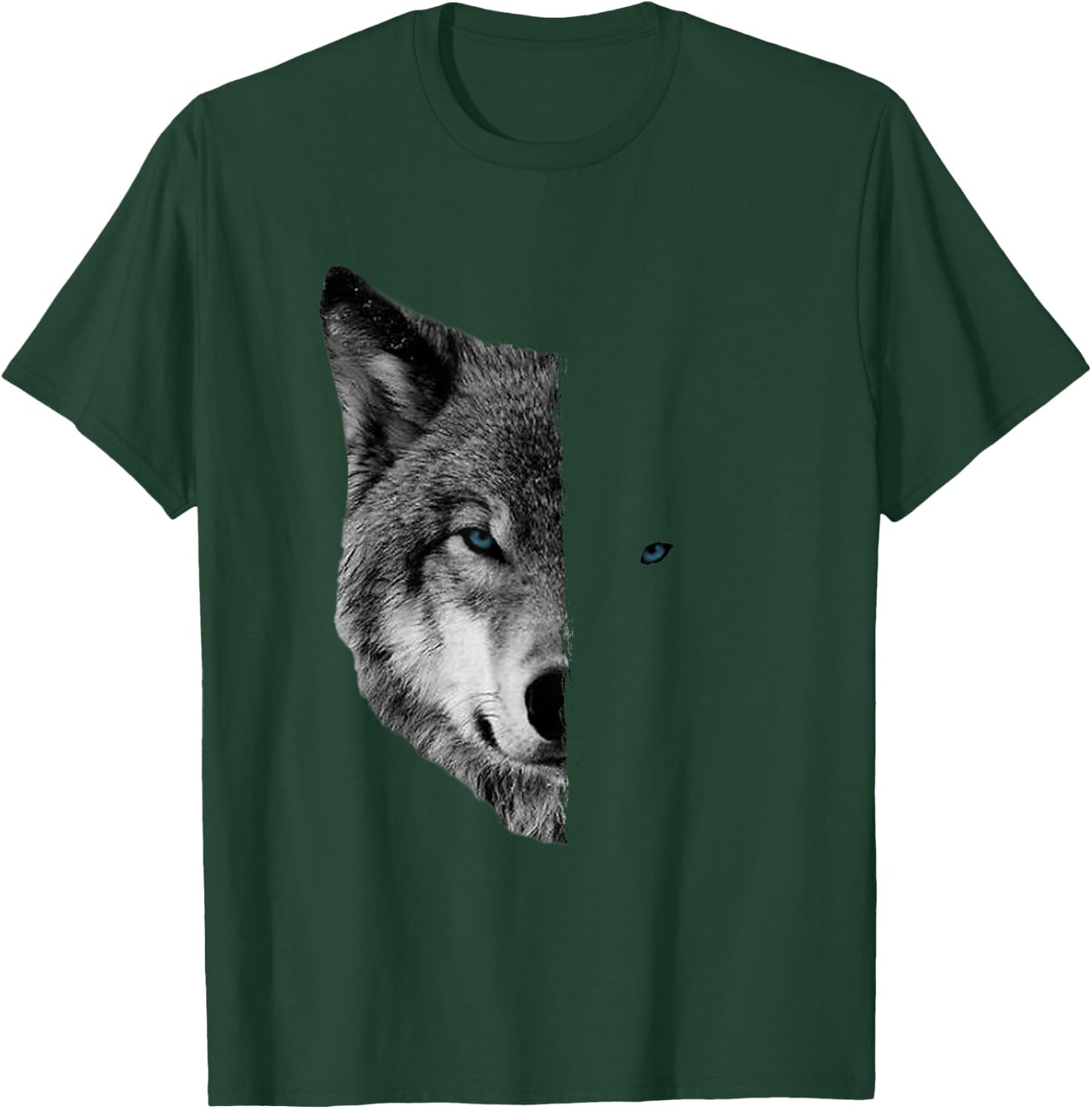 Wolf - Split Face Wolf Shirts Magical Wolves T-Shirt - T-Shirt | Forest