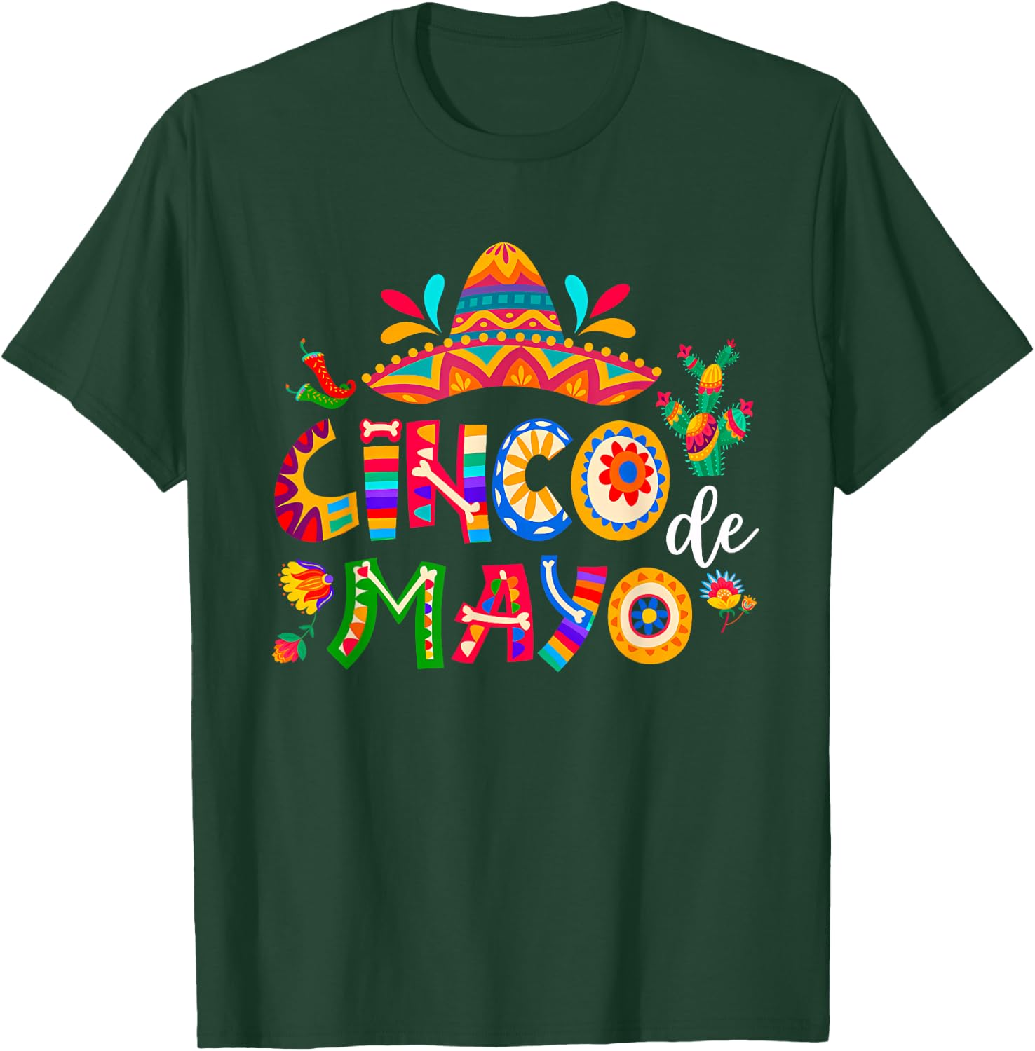 Cinco De Mayo Mexican Fiesta 5 De Mayo Men Women T-Shirt - T-Shirt | Forest
