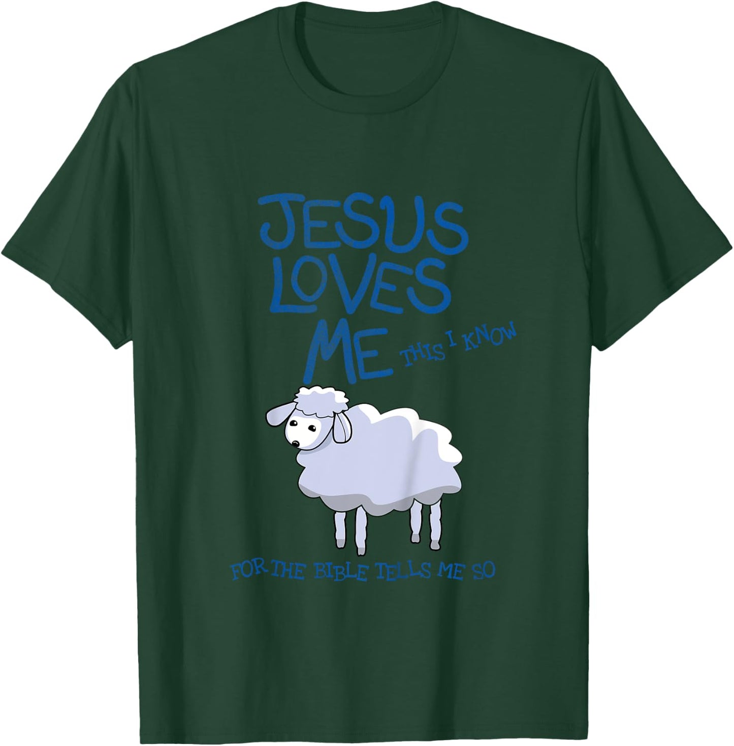Kids Jesus Loves Me This I Know Lamb, Boys and Girls T-Shirt - T-Shirt | Forest
