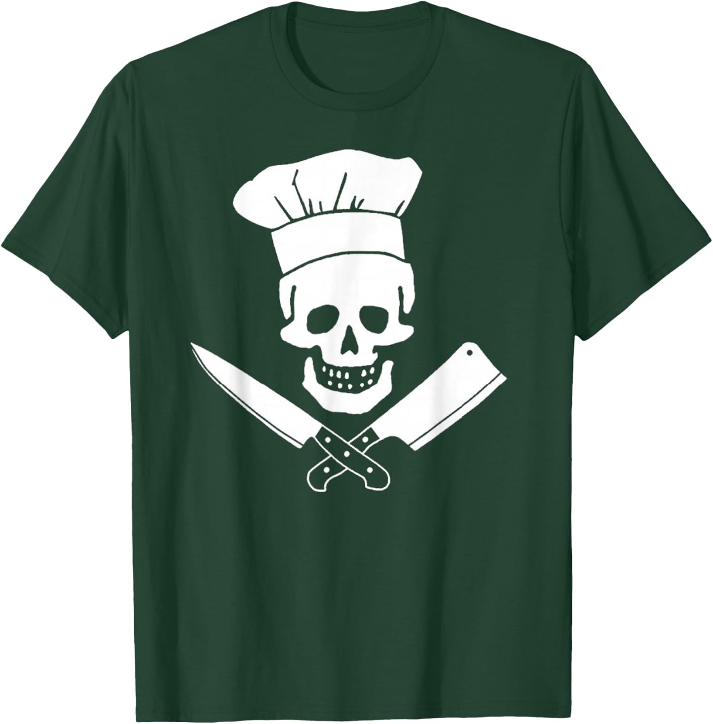 Chef Skull Funny Kitchen Pirate Culinary Cook T-Shirt - T-Shirt | Forest