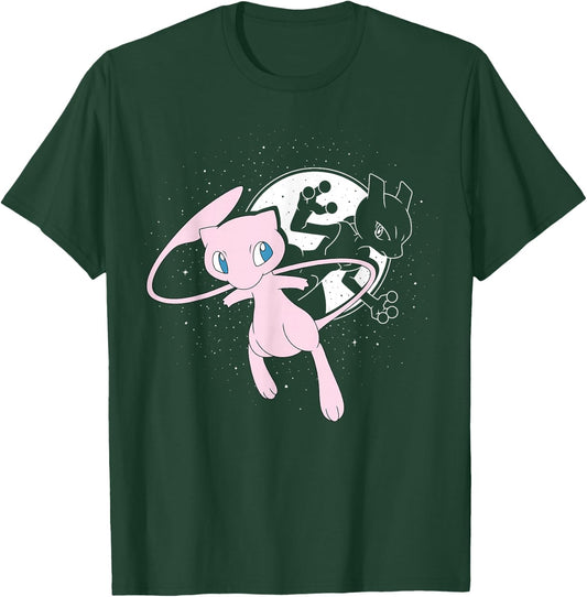 Pokémon - Celestial Mew & MewTwo Moon T-Shirt - T-Shirt | Forest