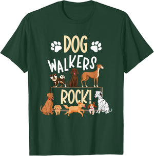 Dog Walkers Rock Dog Walking Best Dog Walker T-Shirt - T-Shirt | Forest