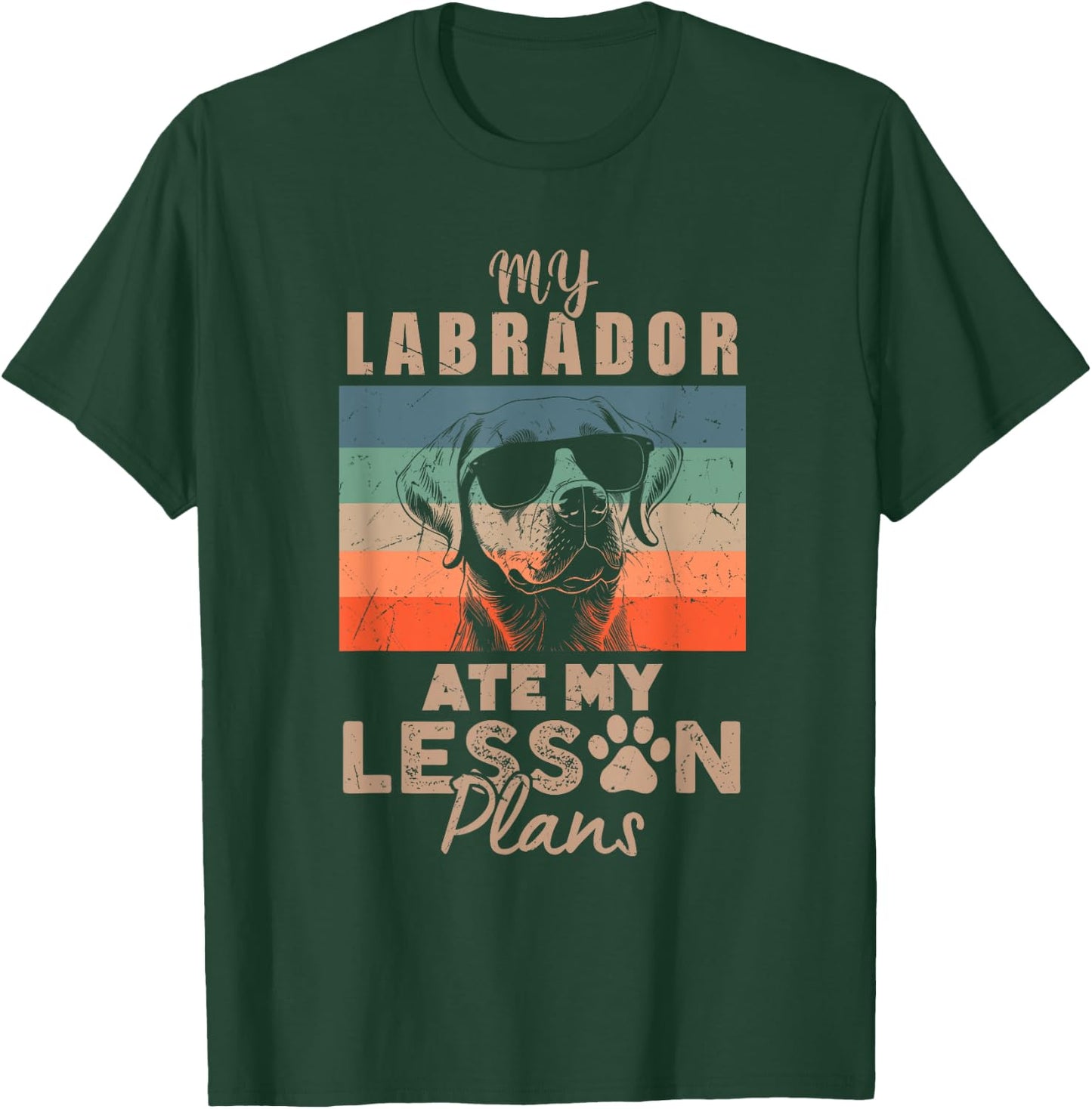 Labrador Ate My Lesson Plans Funny Teacher Gifts Dog Lover T-Shirt - T-Shirt | Forest