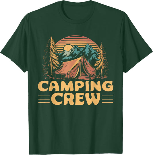 Camping Crew Family Friends Men Women Kids Boys And Girls T-Shirt - T-Shirt | Forest
