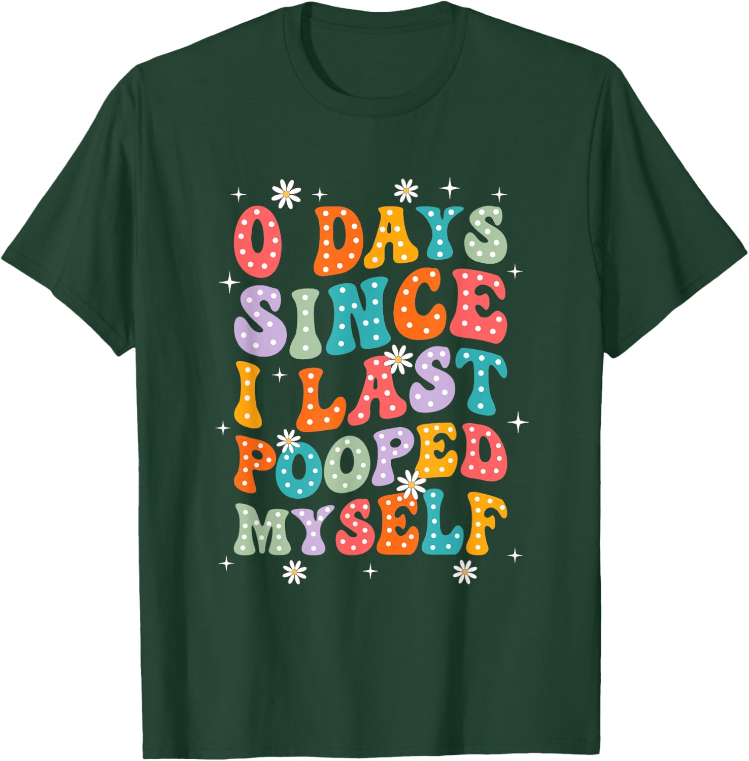 0 Days Since I Last Pooped Myself Funny Adult Humor Meme T-Shirt - T-Shirt | Forest