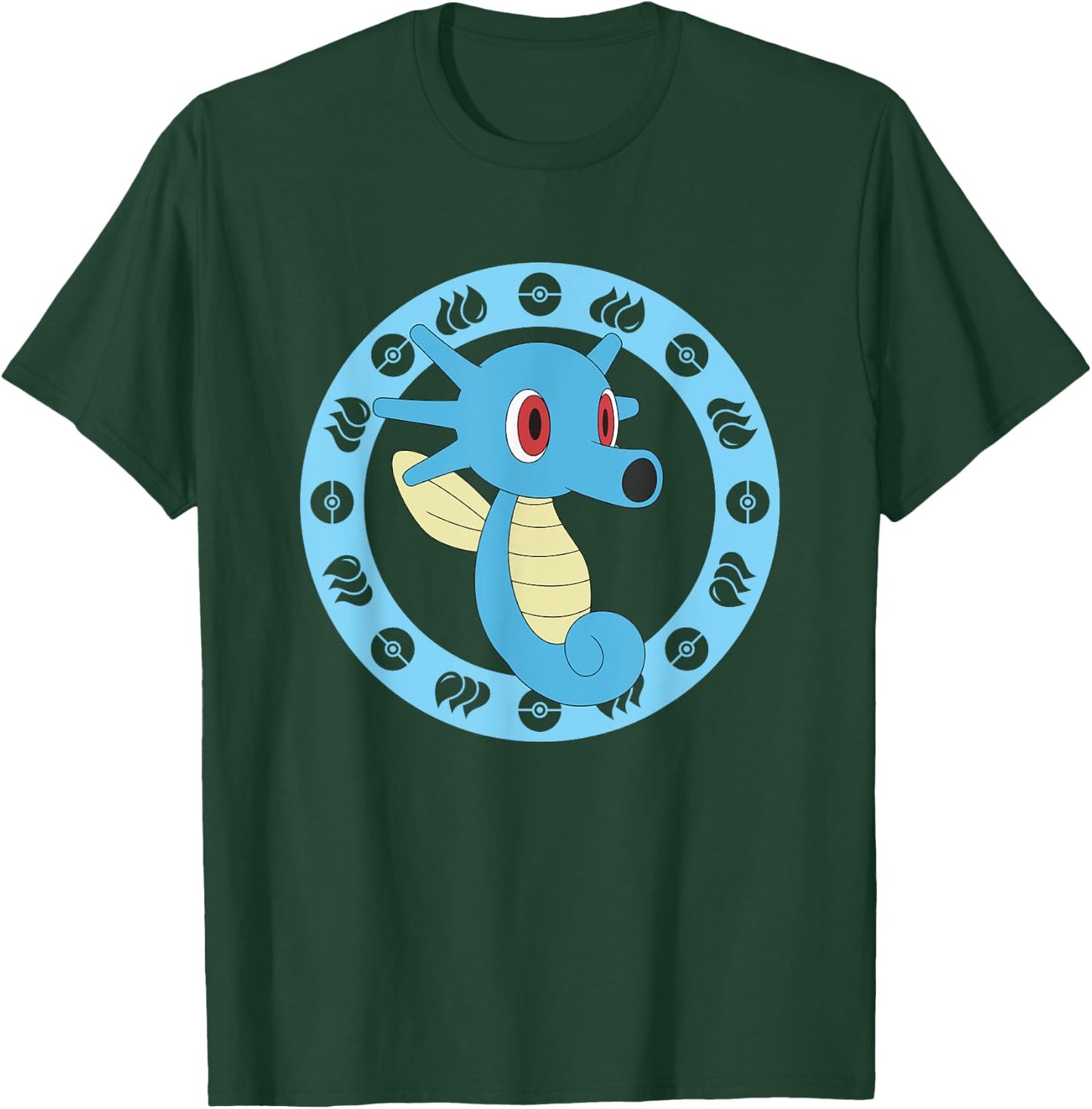 Pokémon Horsea Water Themed Cute Portrait T-Shirt - T-Shirt | Forest