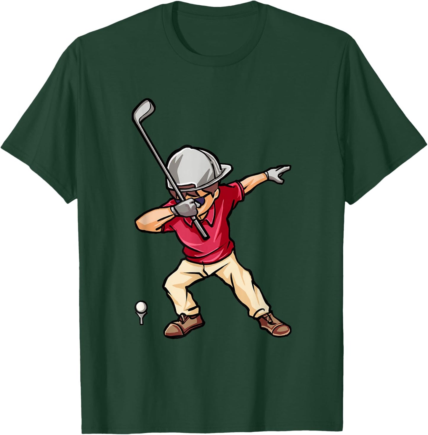 Dabbing Golf Player Golfer Golfing Funny Kids Boys Dab Dance T-Shirt - T-Shirt | Forest