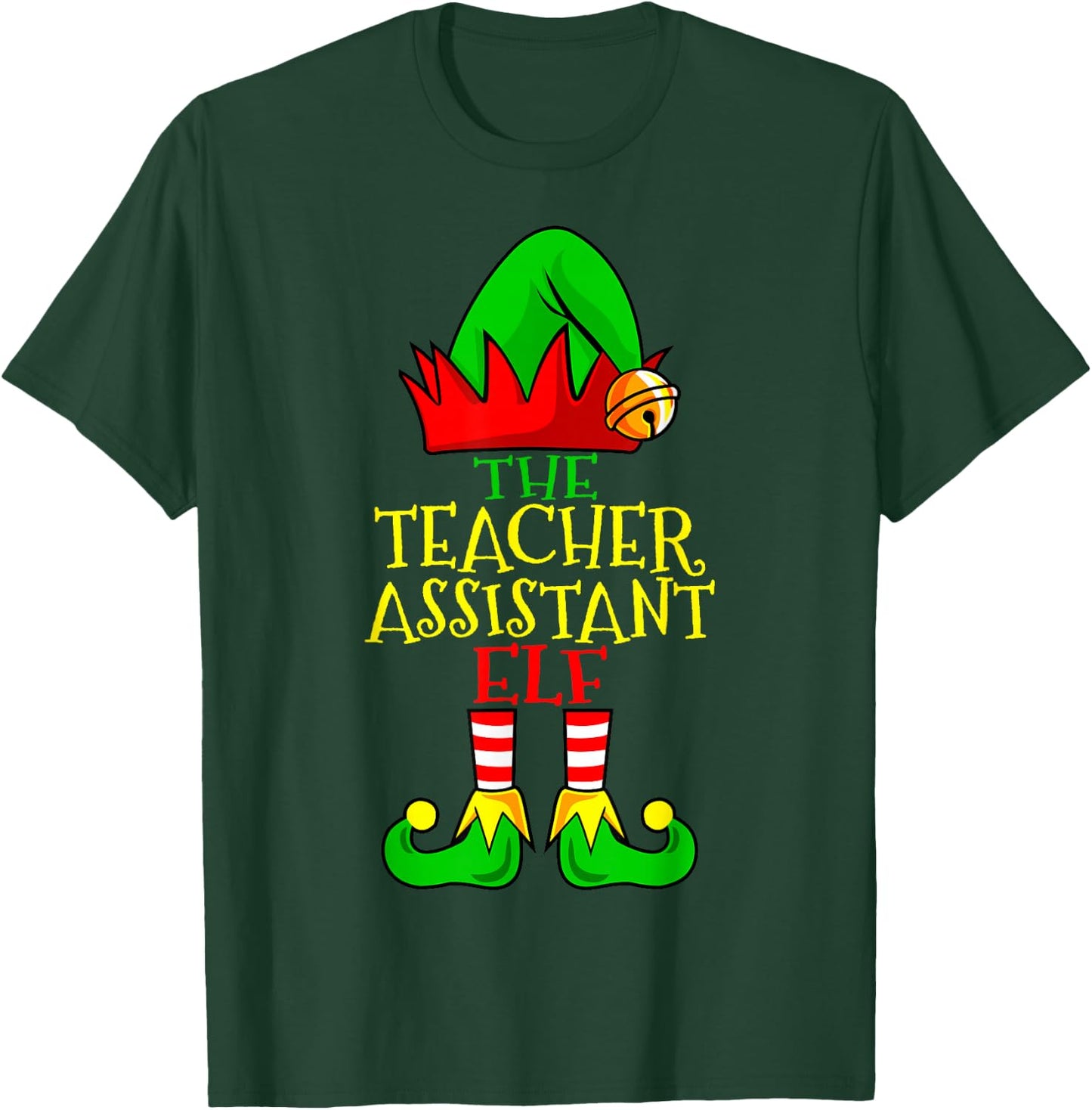 The Teacher Assistant Elf - Teaching Assistant Christmas T-Shirt - T-Shirt | Forest