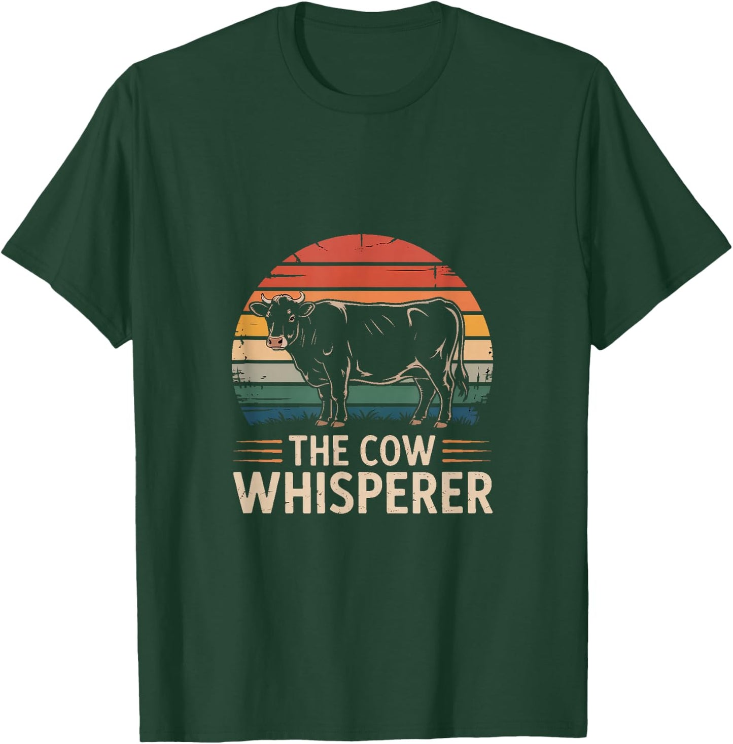 The Cow Whisperer Retro Farmer Cattle Herder T-Shirt - T-Shirt | Forest