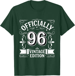 Officially 96 Year Old - Vintage Funny 96th Birthday T-Shirt - T-Shirt | Forest
