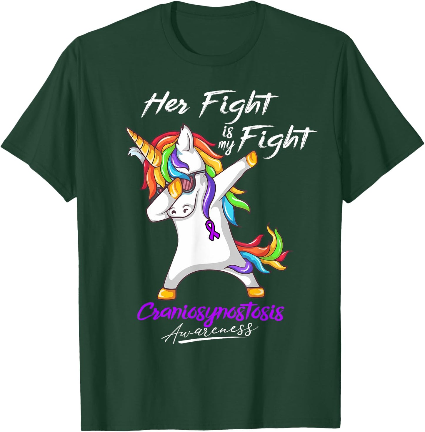 Her Fight Is My Fight Craniosynostosis Awareness T-Shirt - T-Shirt | Forest
