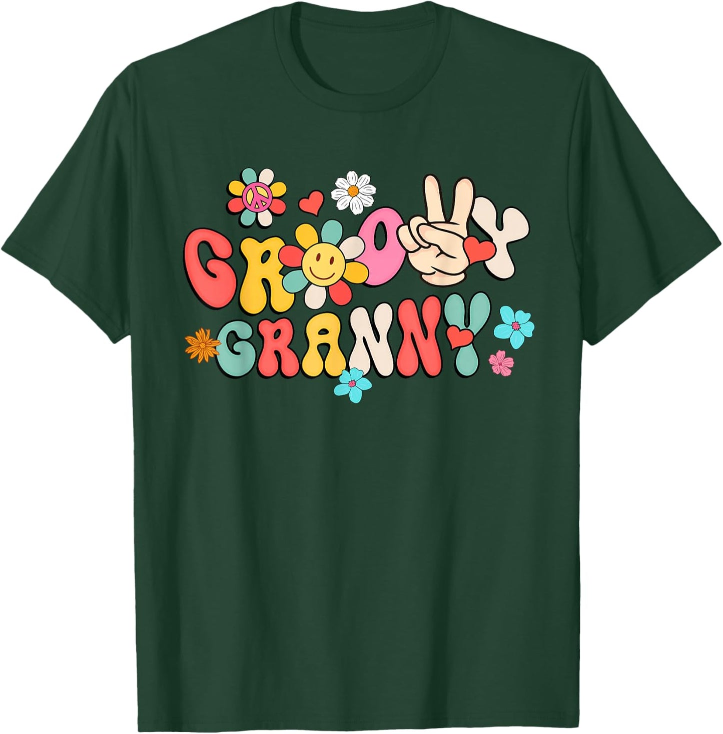 Retro Groovy Granny Family Matching Mother's Day Gifts T-Shirt - T-Shirt | Forest