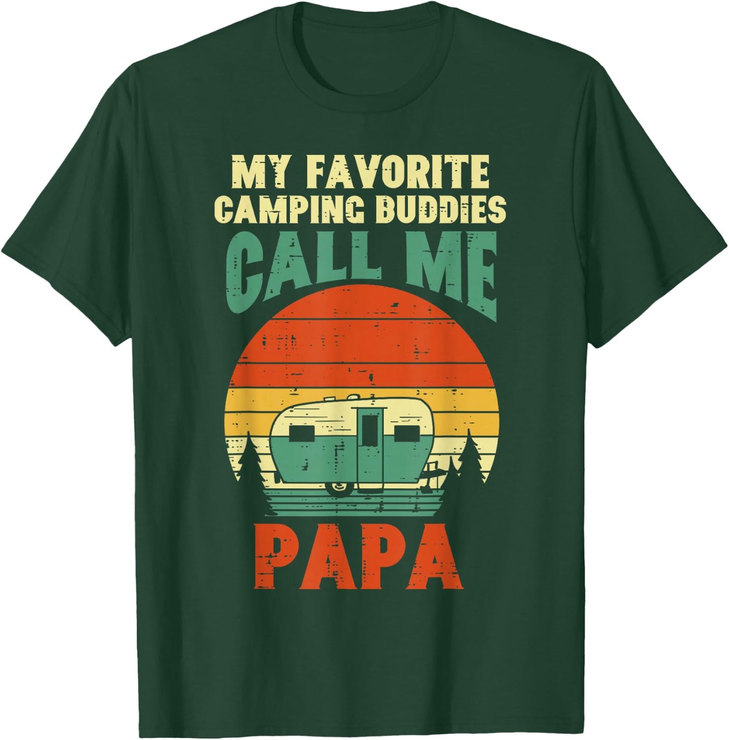 Favorite Camping Buddies Call Me Papa Retro Outdoor Dad Men T-Shirt - T-Shirt | Forest