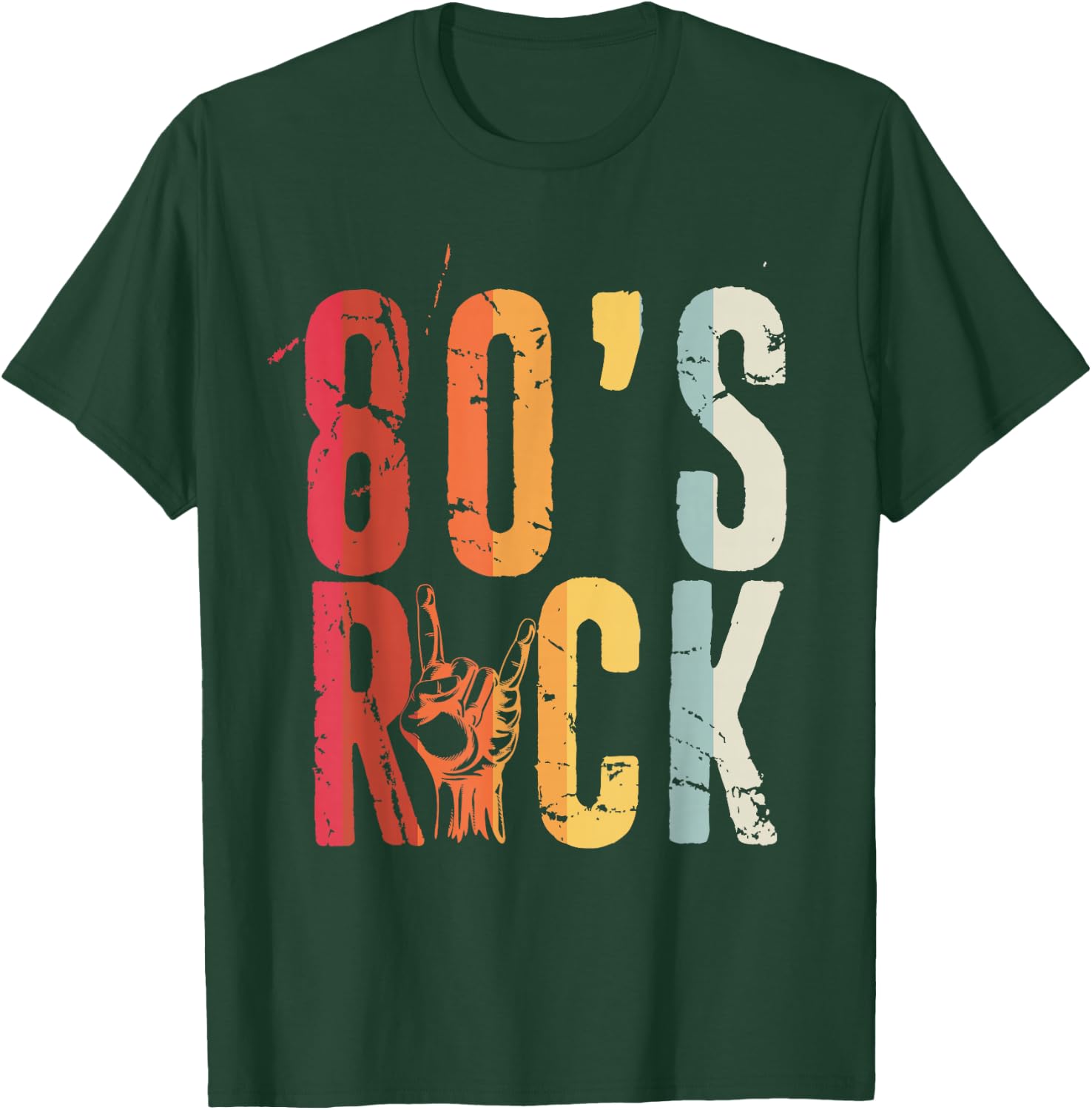 80s Rock Retro Vintage 80s Rock Fan T-Shirt - T-Shirt | Forest