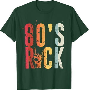 80s Rock Retro Vintage 80s Rock Fan T-Shirt - T-Shirt | Forest