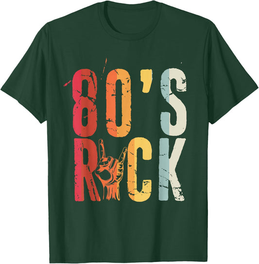 80s Rock Retro Vintage 80s Rock Fan T-Shirt - T-Shirt | Forest