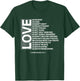 1 Corinthians 13:4-7 Love Is Patient Bible Verses Graphic T-Shirt - T-Shirt | Forest