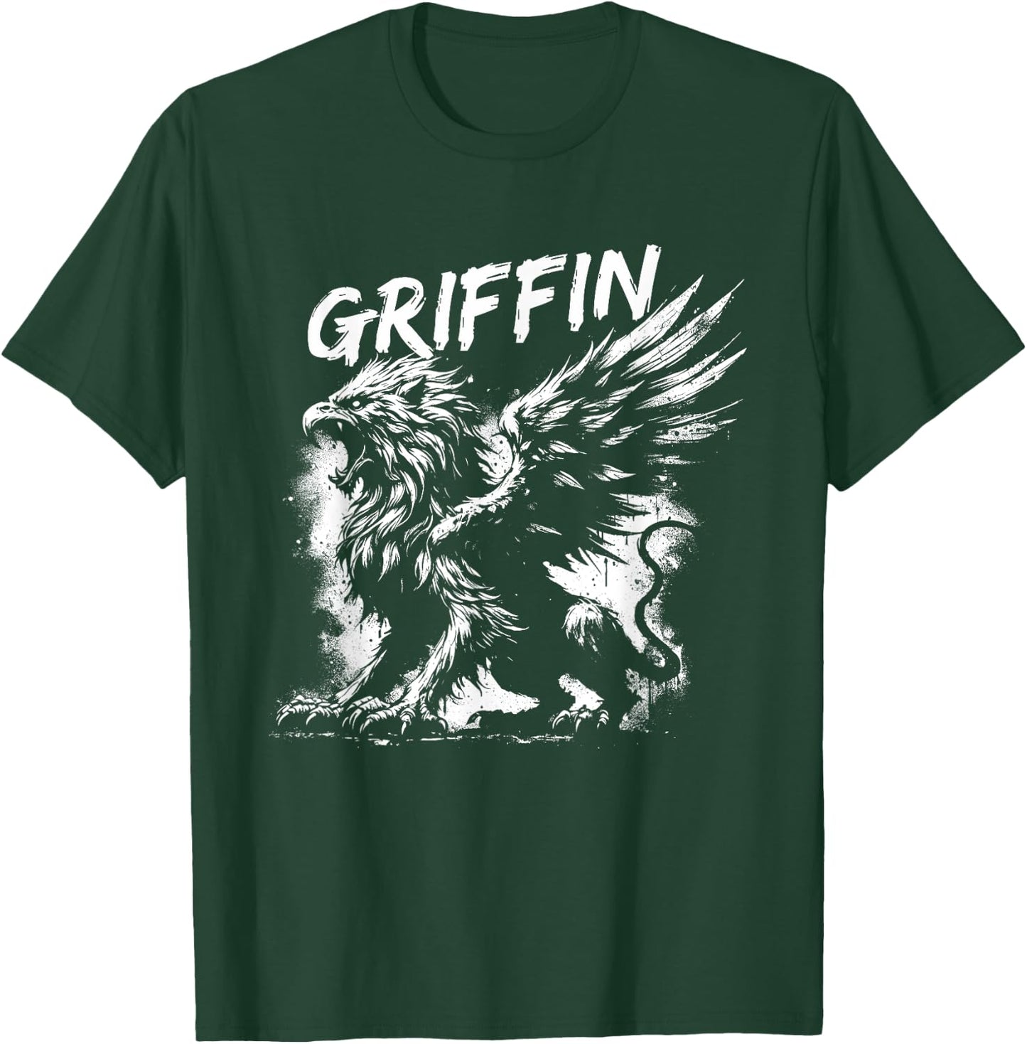 Griffin - Vintage Mythical Creature Griffin Lover T-Shirt - T-Shirt | Forest