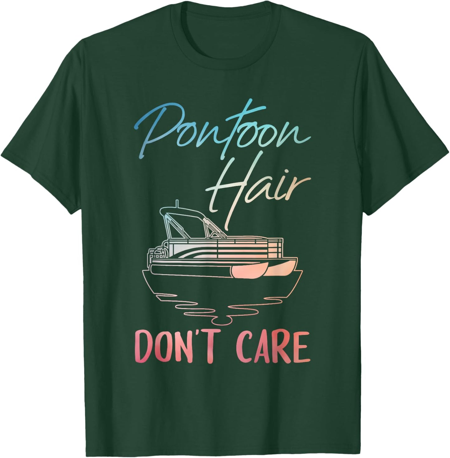 Cool Pontoon Boat Design Women Pontoon Boat Captain T-Shirt - T-Shirt | Forest