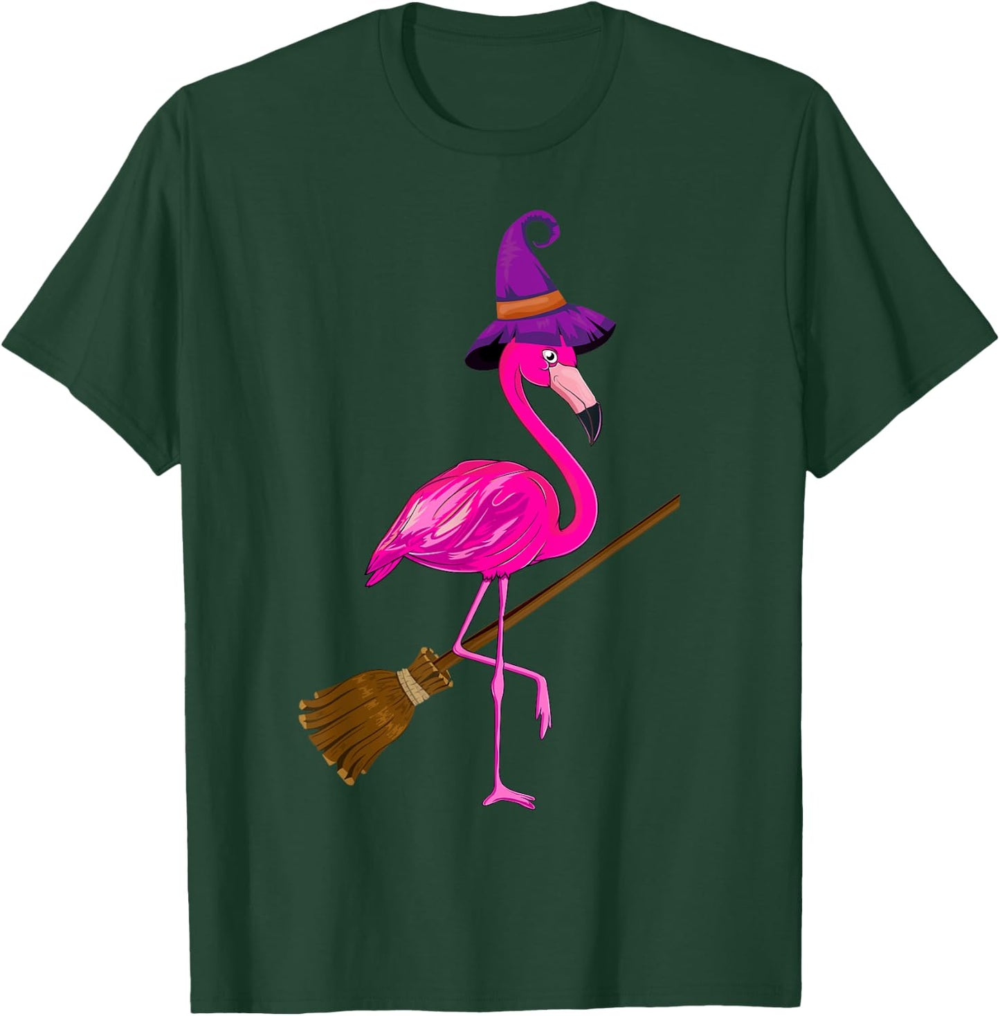 Happy Halloween Pumpkin Flamingo - Flamingo Lover Halloween T-Shirt - T-Shirt | Forest