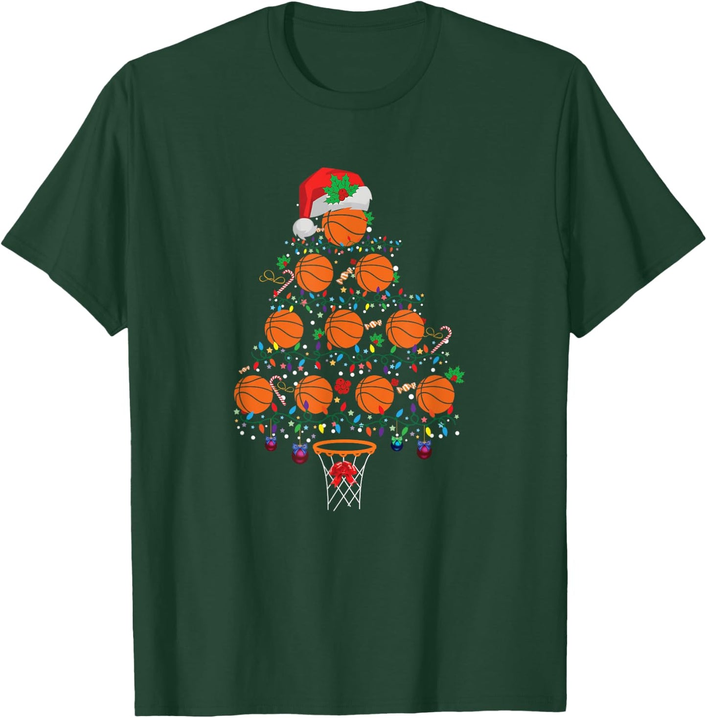 Christmas Basketball T-Shirt - T-Shirt | Forest