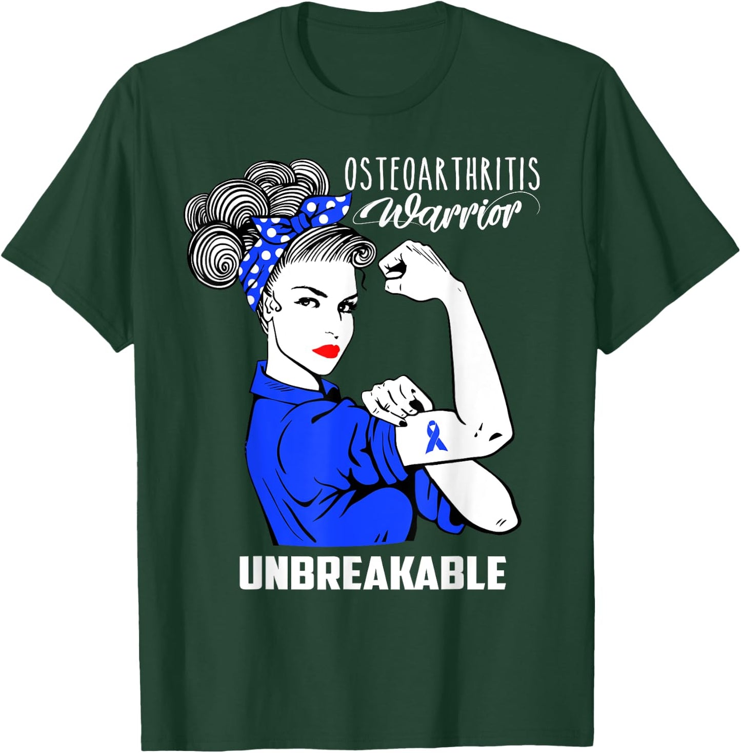 Osteoarthritis Warrior Unbreakable Shirt Awareness Gift T-Shirt - T-Shirt | Forest