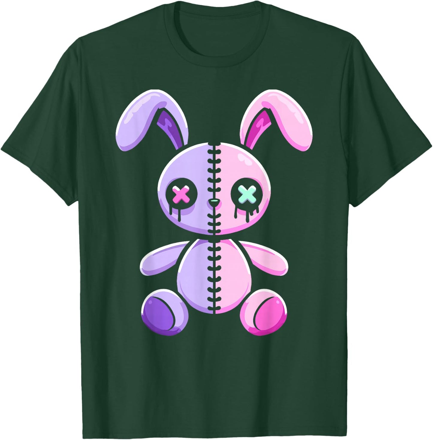 Pastel Goth Bunny Rabbit Cute Gothic Menhera Kawaii Pink Alt T-Shirt - T-Shirt | Forest