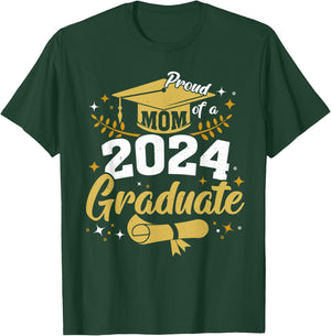 Family Senior 2024 Proud Mom Of A Class Of 2024 Graduate T-Shirt - T-Shirt | Forest