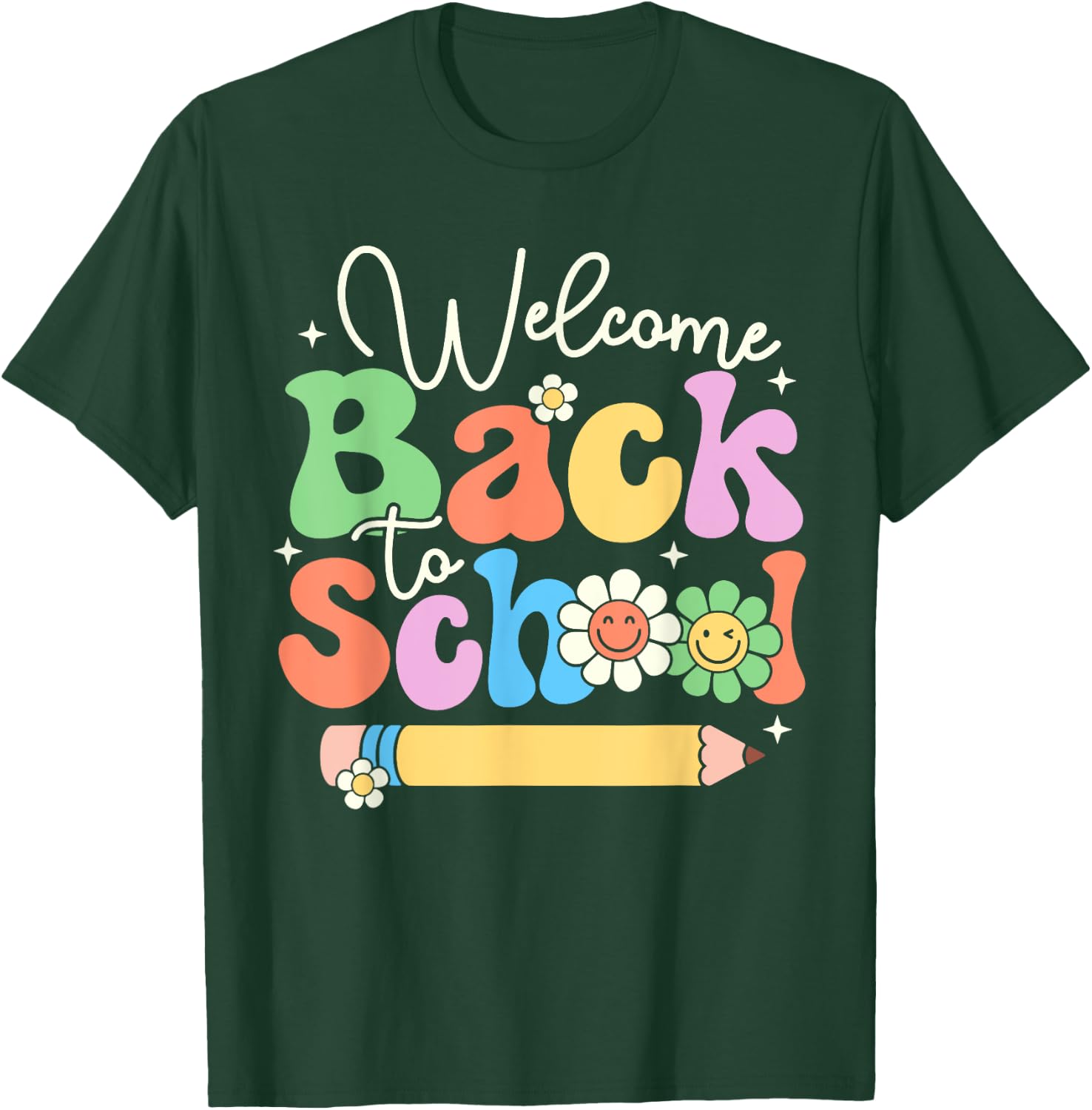 Welcome Back To School First Day of School Teachers Gifts Men Women Girls Kids T-Shirt - T-Shirt | Forest