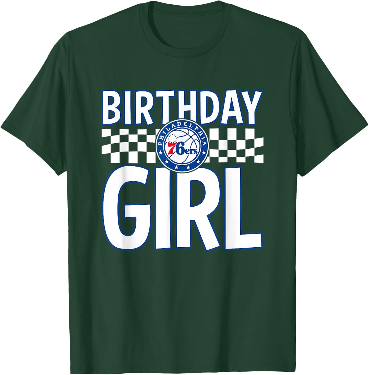 NBA Philadelphia 76ers Birthday Girl Checkered Logo T-Shirt - T-Shirt | Forest
