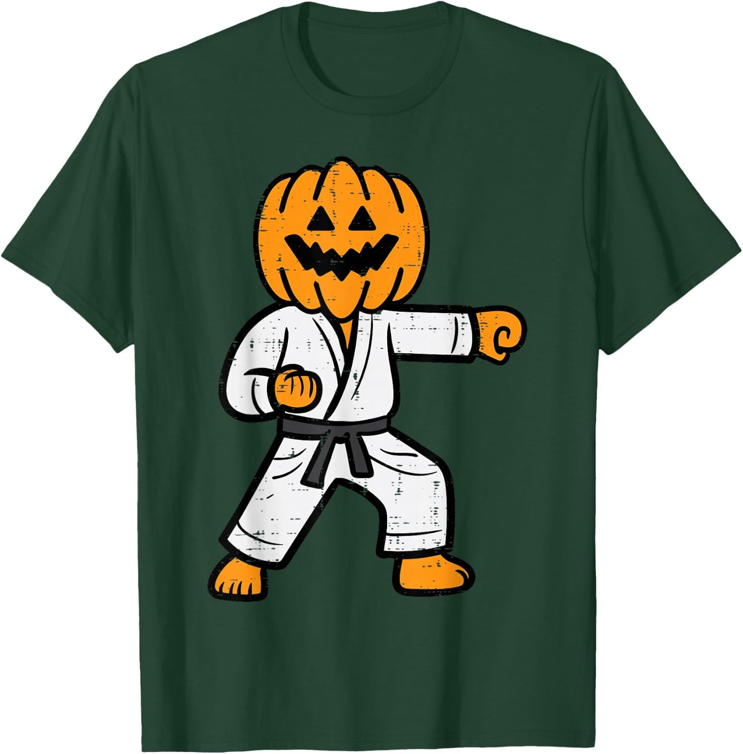 Halloween Karate Pumpkin Martial Arts Costume Men Boys Kids T-Shirt - T-Shirt | Forest
