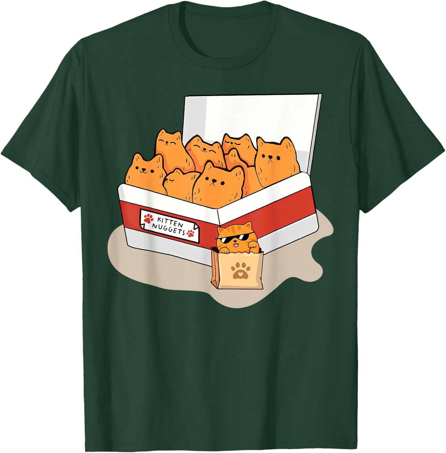 Kitten Nuggets Food Pun Gifts , Women, Kid, Cat Lover T-Shirt - T-Shirt | Forest