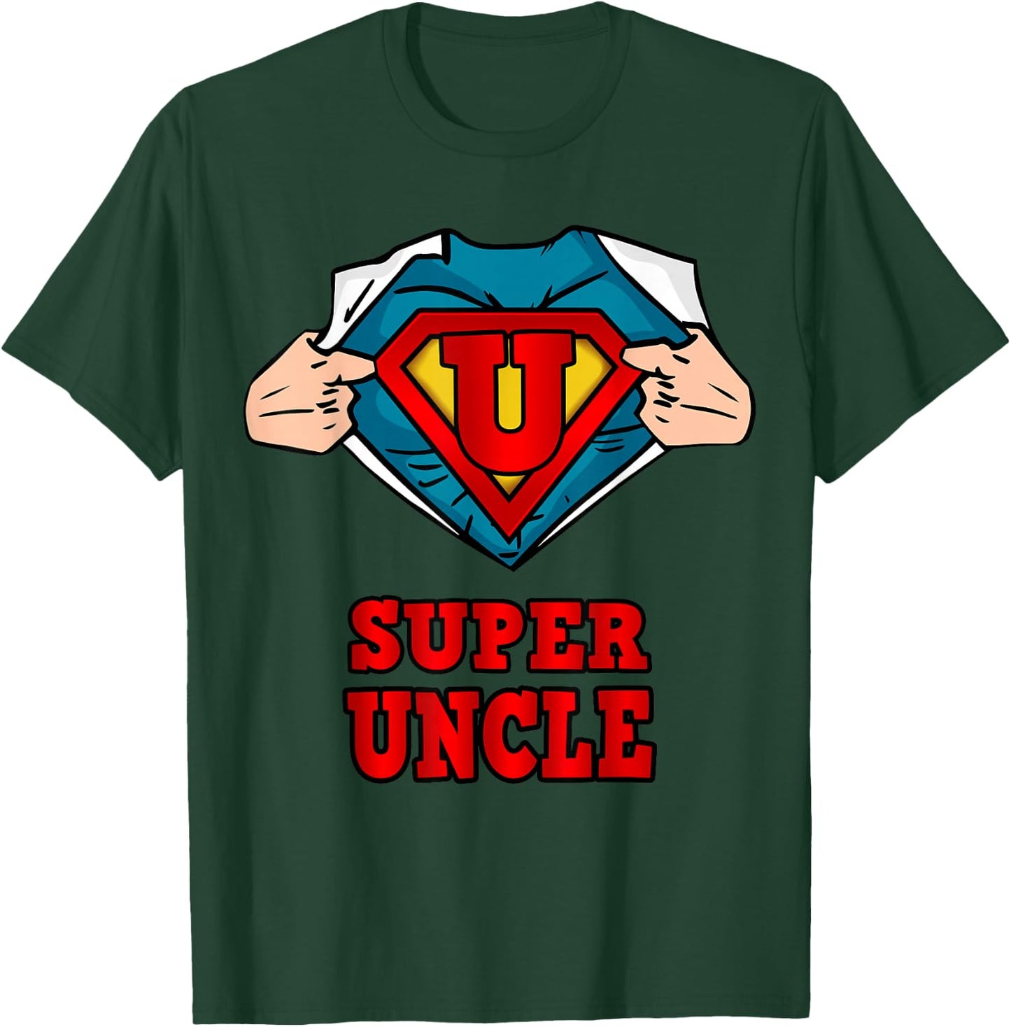 Super uncle Superhero - Great Gift from niece and neph T-Shirt - T-Shirt | Forest