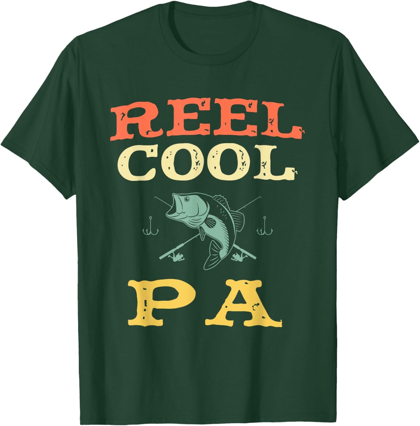 Reel Cool Pa Fishing Fisherman Funny Vintage T-Shirt - T-Shirt | Forest