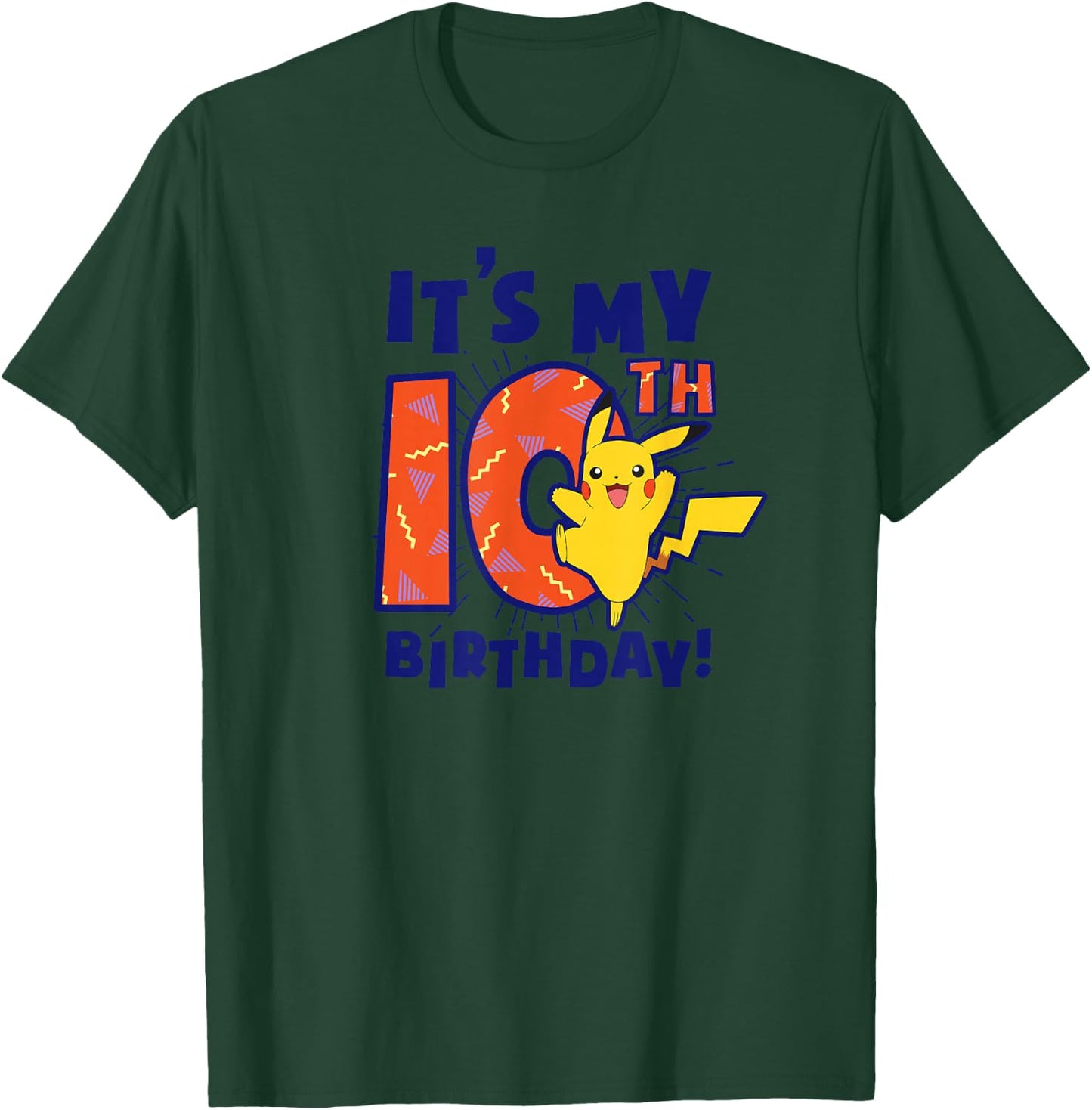 Pokémon Pikachu It's My 10th Birthday Awesome Celebration T-Shirt - T-Shirt | Forest