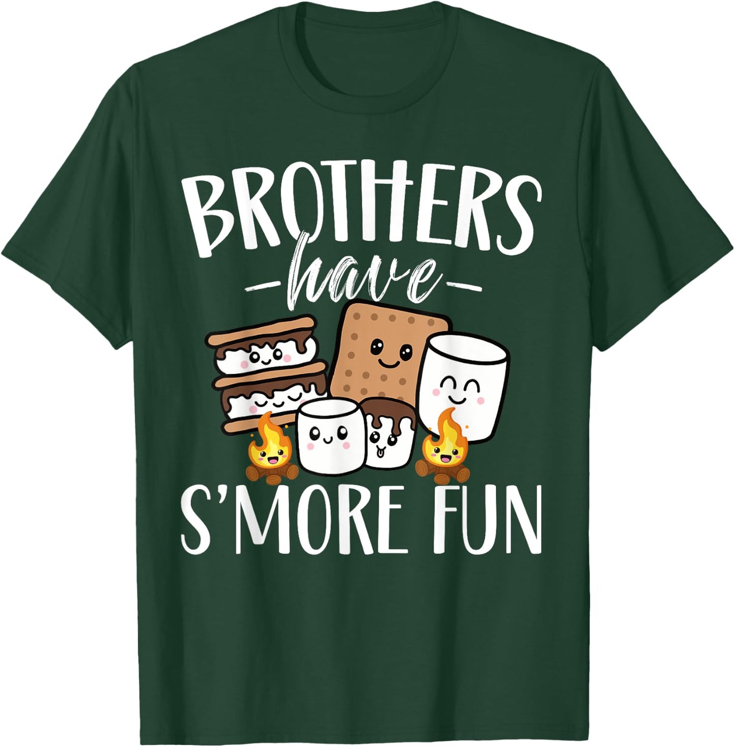 Brothers Have Smore Fun Funny Kawaii Smores Camping kids T-Shirt - T-Shirt | Forest