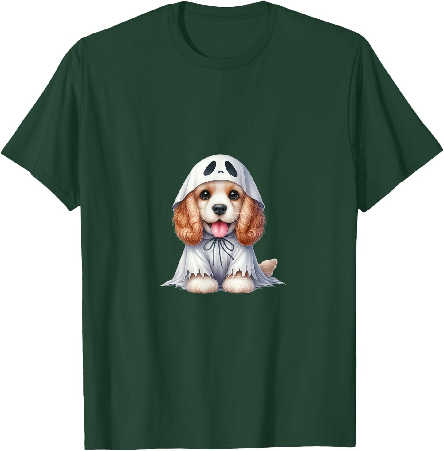 Funny Ghost American Cocker Spaniel Dog Lover Halloween T-Shirt - T-Shirt | Forest