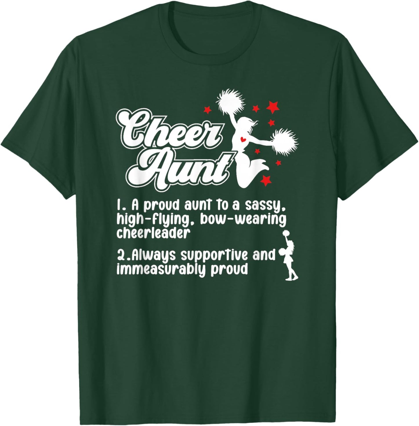 Cheer Aunt Definition Cheerleading Aunt Cheerleader Auntie T-Shirt - T-Shirt | Forest