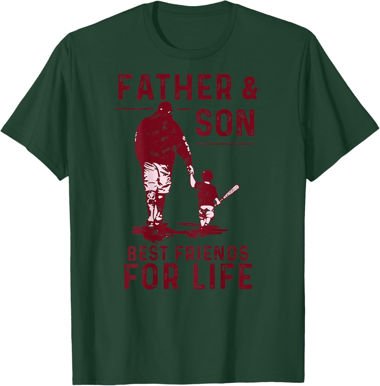 Father and Son Best Friends for life Baseball Player Dad Son T-Shirt - T-Shirt | Forest