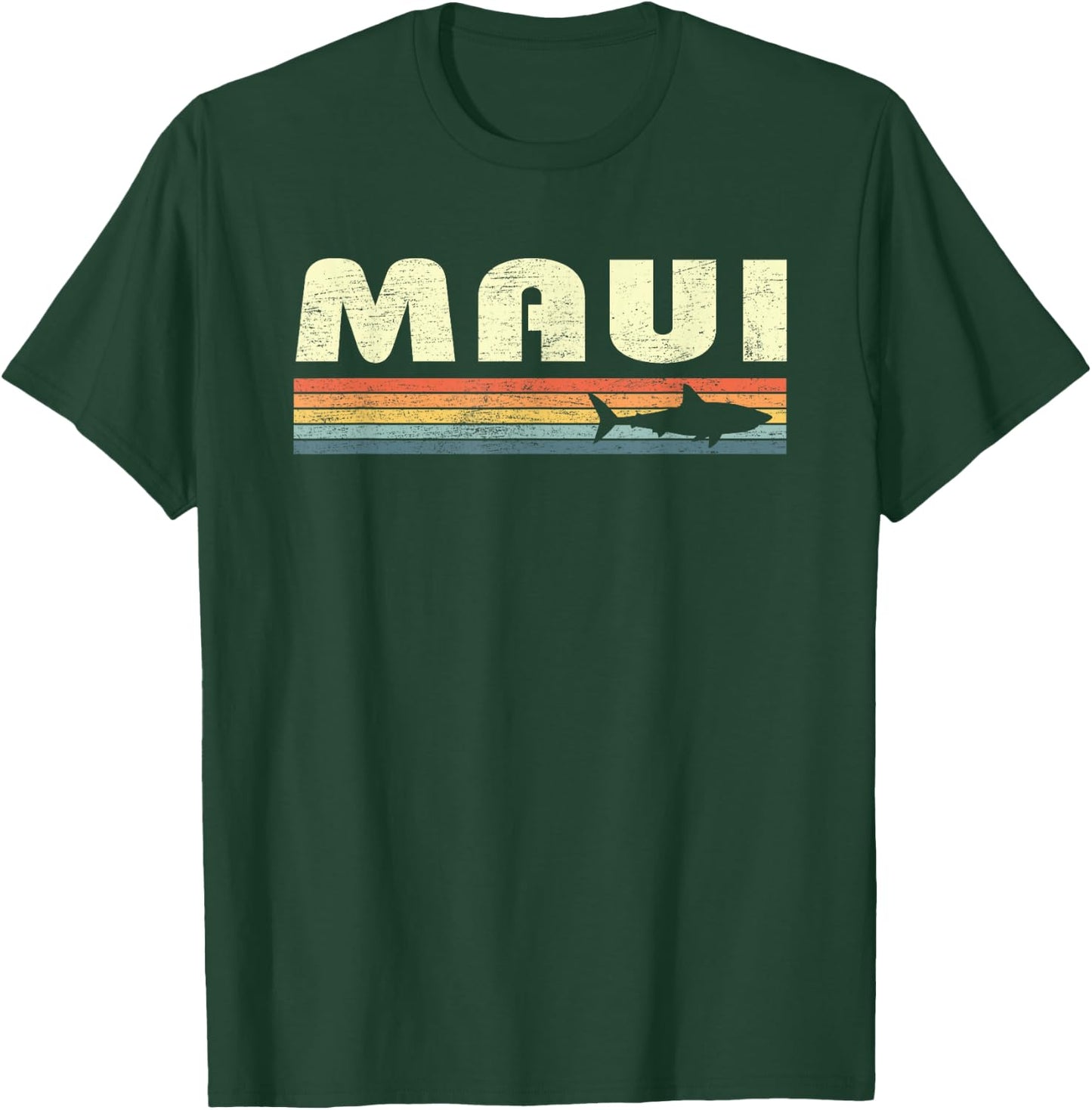 Maui Hawaii Vintage Shark Souvenir Retro Graphic Kids T-Shirt - T-Shirt | Forest