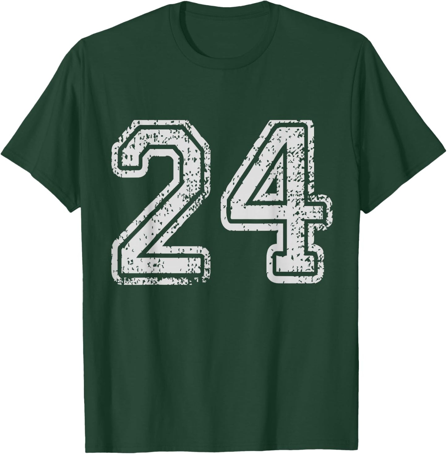 Team Jersey Uniforms Number 24 School Sports 24th Birthday T-Shirt - T-Shirt | Forest