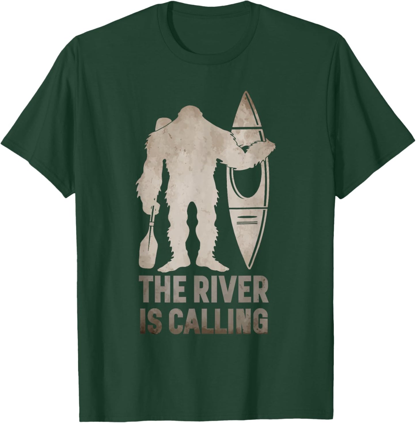 Bigfoot River Kayak | Sasquatch Camping Canoe Gift T-Shirt - T-Shirt | Forest