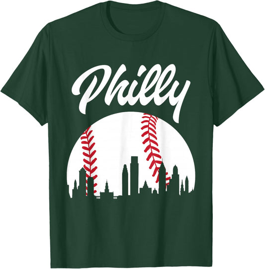Baseball Player Philly Philadelphia City Pennsylvania Gift T-Shirt - T-Shirt | Forest