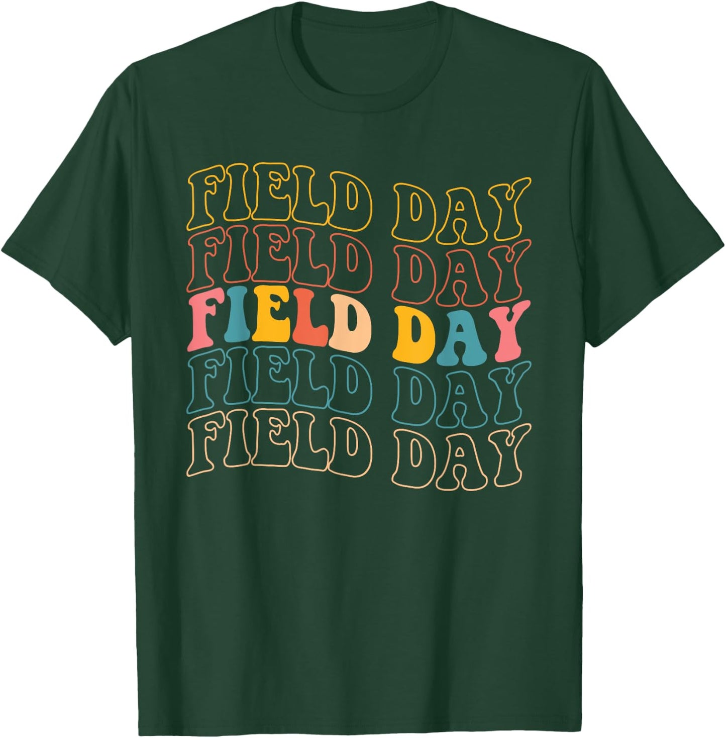 School Field Day Funny For Teacher Kids Happy Field Day 2025 T-Shirt - T-Shirt | Forest