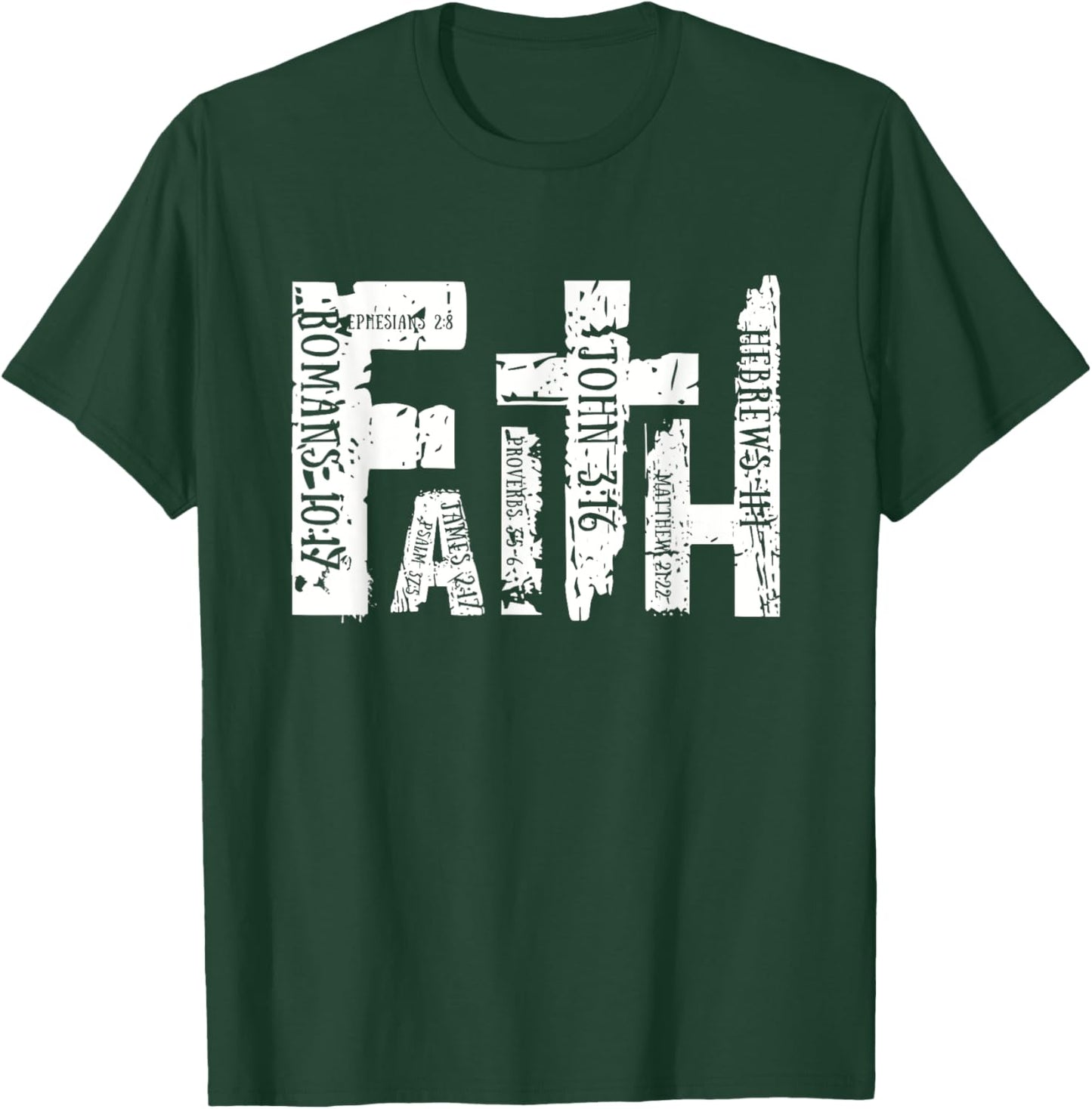 Retro Faith Religious Christian Cross Graphic Women T-Shirt - T-Shirt | Forest