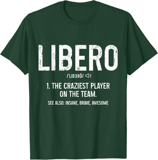 Volleyball Libero Definition Vintage Beach Volleyball Player T-Shirt - T-Shirt | Forest