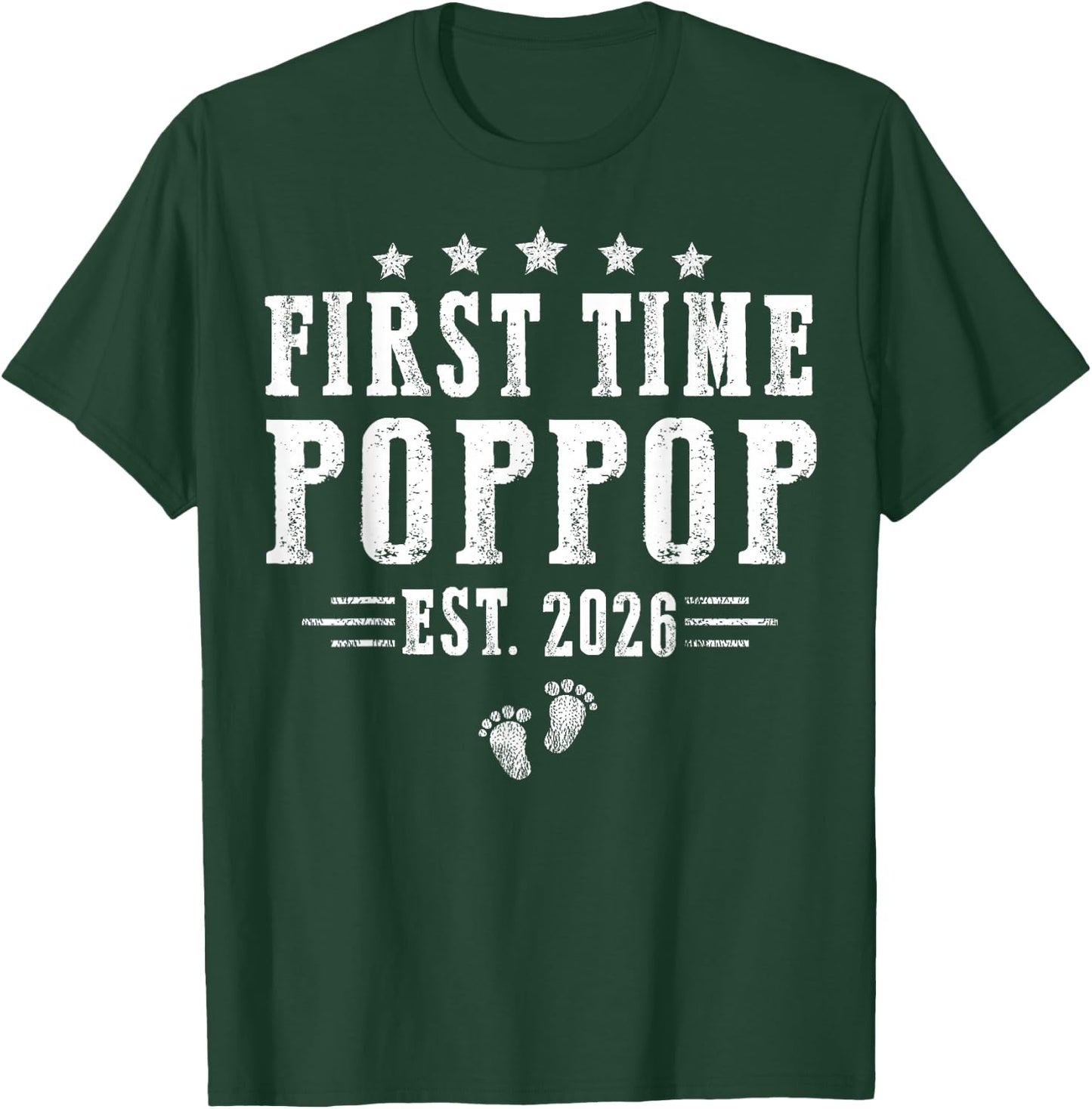 First Time Poppop est.2026 Father's Day Promoted to Papa T-Shirt - T-Shirt | Forest
