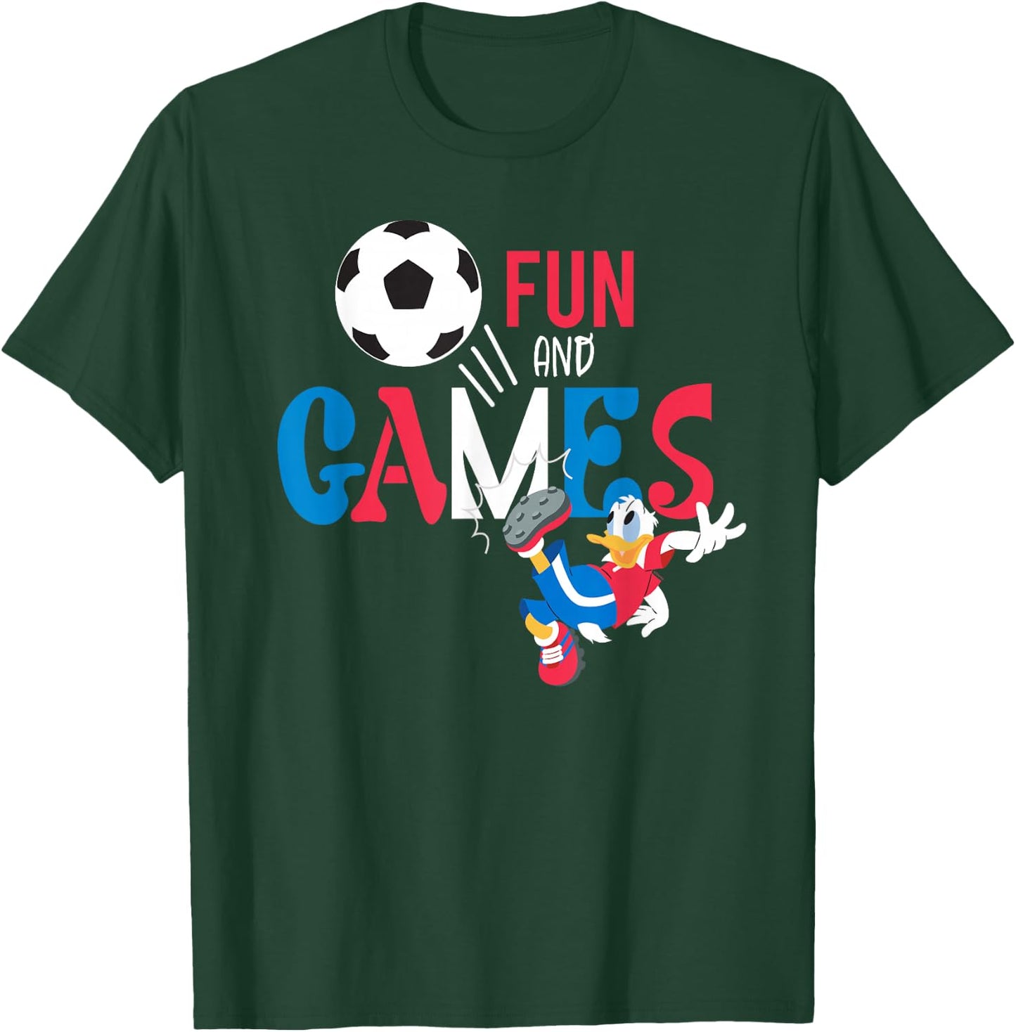 Disney Donald Duck Summer Sports Football Soccer Fun & Games T-Shirt - T-Shirt | Forest